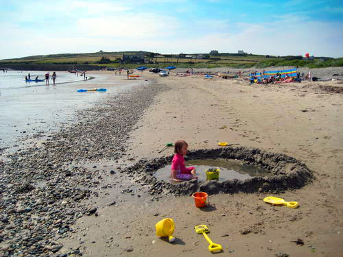 Playing at Rhoscolyn Beach