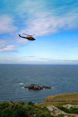 Helicopter at Rhoscolyn coast2